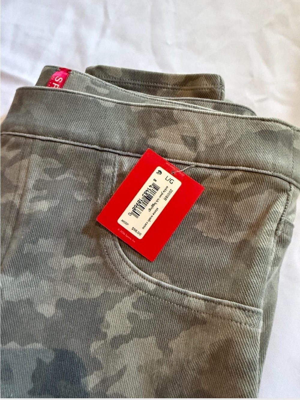 Spanx camo skinny jeans Size large NWT